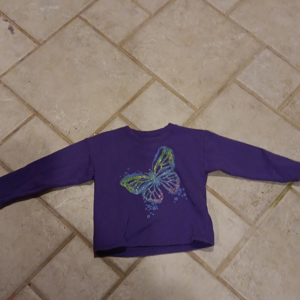 Girls kids crew neck butterfly